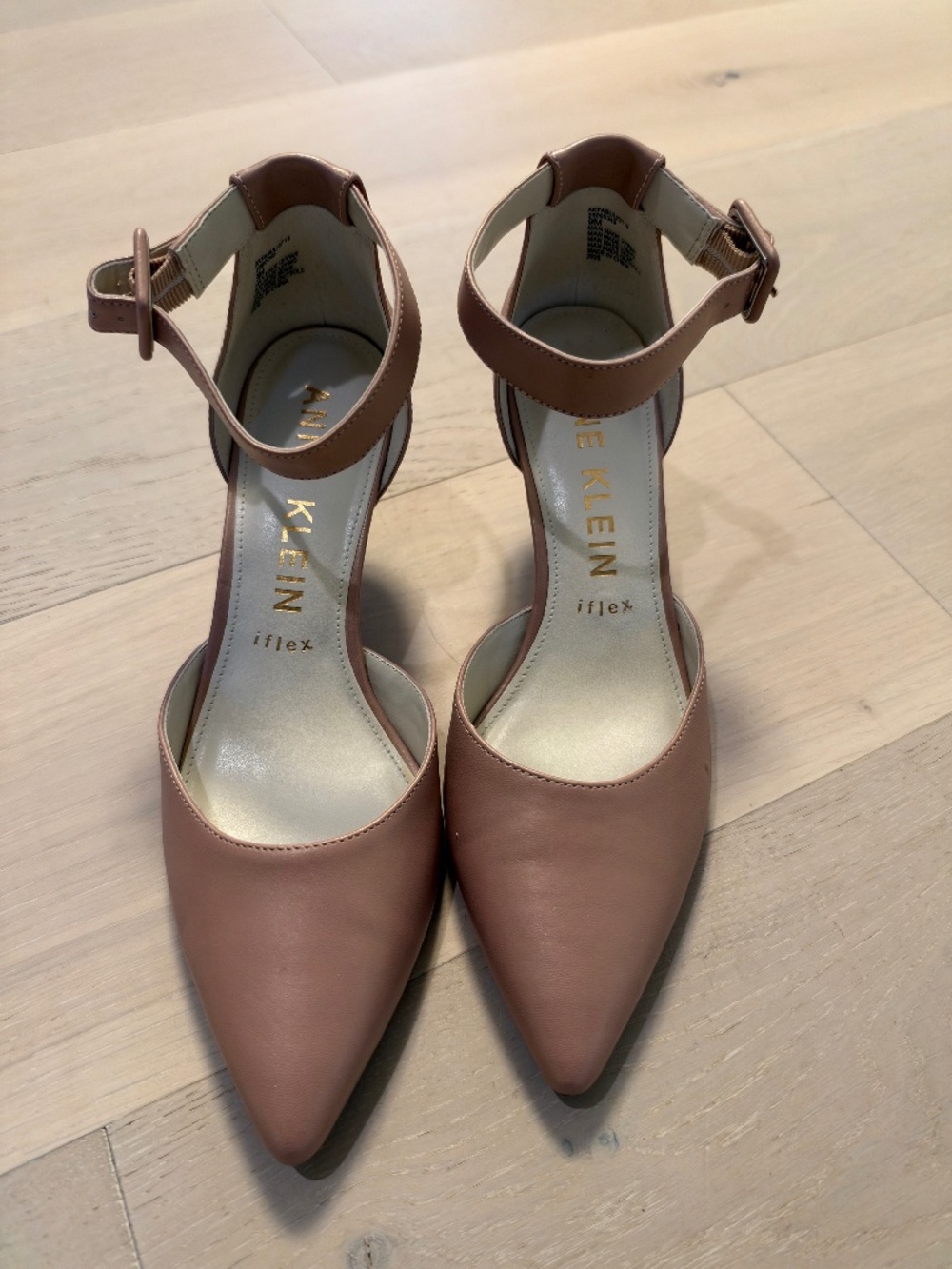 Anne Klein Fabulist iFlex Dusty Rose Ankle-Strap Pumps — Size 9M